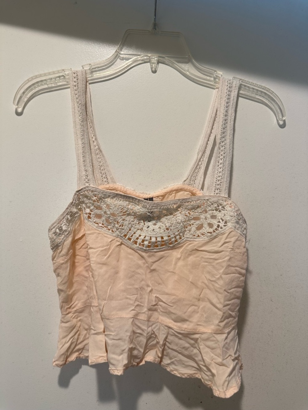 Anthropologie Light Peach Lace-Trim Cami Size Small
